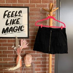 🐼 MADEWELL BLACK DENIM UTILITY ZIP MINI SKIRT